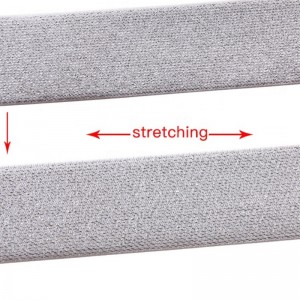 11 # Csiszolt ezüst csillogó jó minőségű nagy rugalmasság testreszabott szövött 1,8 hüvelykes szalagkötésű rugalmas szalag fém rugalmas szalag