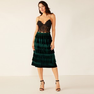 Kiváló minőségű mély V női női alkalmi szexi sifon fodros Camisole