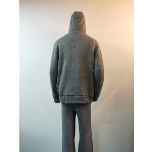 GREY SWEATER COAT RLMS0064F
