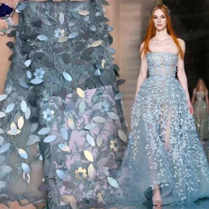 Olcsó flitter és gyöngyös szövet az ázsiai esküvői ruha szövet