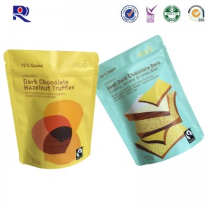 Alumínium fólia állványzacskó cipzárral csokoládéhoz vagy más élelmiszer csomagoláshoz 100g 250g 500g stb