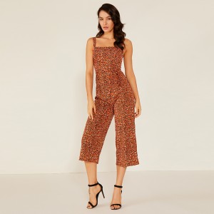 Női szép magas minőségű széles lábú virágos Boho Jumpsuit