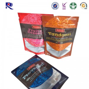 Nyomtatott és laminált stand up tasak világos ablakkal gyümölcsök száraz gyümölcsök számára