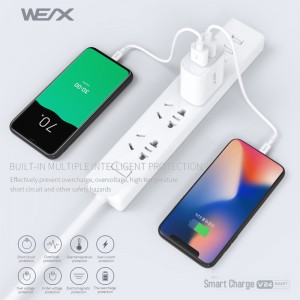 WEX V24 faltöltő, USB töltő, gyorstöltő, kettős port töltő