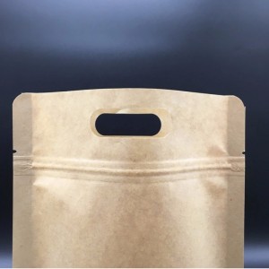 Kraft papír Stand Up Pouch with Ziplock and die cut kilincs for nuts &jube and every száraz gyümölcs