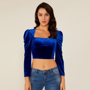 Női Nyári Party Club divattervező hölgy nagykereskedelem Suede Oem felső blúz