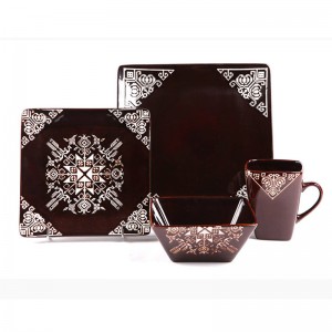 Olcsó kerámia finom porcelán hagyományos etióp vacsorakészletek
