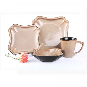 Olcsó kerámia finom porcelán hagyományos etióp vacsorakészletek