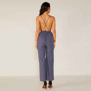 Nyári Club Prom Loose Deep V Halter szexi jumpsuit