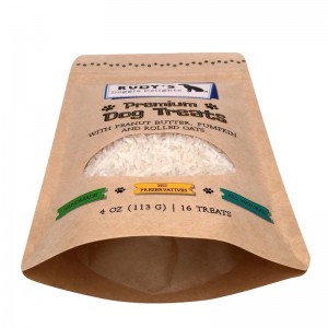 Lamináló cipzárral ellátott nátronpapír tartó tasakokkal, ablakokkal a kutyakezelésekhez