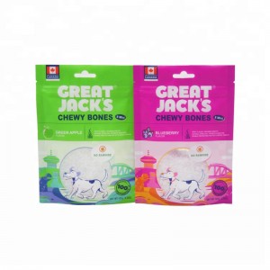 OEM színes nyomtatódoboz tok, műanyag cipzárral, felső kutya snack csomagolás