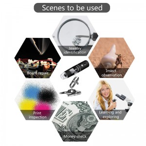 Vezeték nélküli digitális mikroszkóp 50X – 1000X, 8 LED-es nagyítású endoszkóp kamera hordtáskával és fémállvánnyal, kompatibilis az Android Windows 7 8 10 Linux Mac rendszerrel