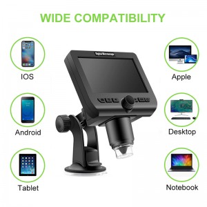 Vezeték nélküli digitális mikroszkóp 1000X nagyítások 4,3 hüvelykes képernyővel 8 LED-es fényekkel az iPhone Android Windows gyerekeknek és felnőttkészleteknek