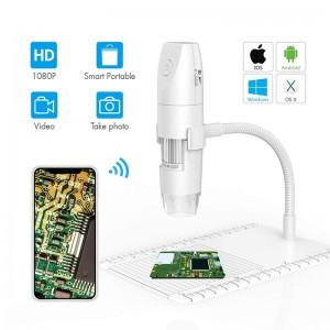 WiFi mikroszkóp 50X - 1000X vezeték nélküli digitális mikroszkóp, rugalmas karos megfigyelő állvány 1080P HD 2.0 MP 8 LED kamerával, mini kézi mikroszkóp Android iOS PC-hez