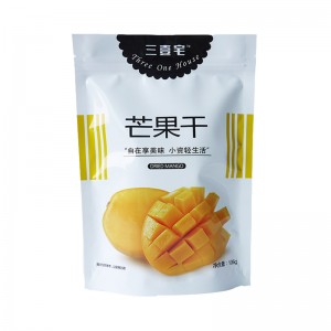 Tervezze meg a 100 g-os, 150 g-os fényes mélynyomású nyomtatható tasakot a szárított mangóhoz vagy gyümölcshöz