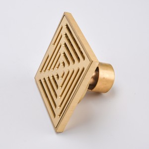 Hátsó kivitelű csempe betét lineáris zuhany lefolyó sárgaréz négyzet alakú padló lefolyó