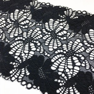 Nylon spandex elasztikus széles csipke 18 cm széles széles fehérneműkkel vagy ruhadarabokkal