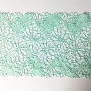 Nylon spandex elasztikus széles csipke 18 cm széles széles fehérneműkkel vagy ruhadarabokkal