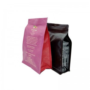 Színes nyomtatás lapos alsó tasak alumínium fólia kávé csomagolótáska ablakkal