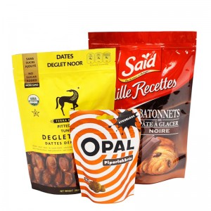 Egyedi nyomtatott Doypack, újracserélhető Ziplock állványtasakok, alumínium fóliával ellátott csomagolótáskák cipzárral