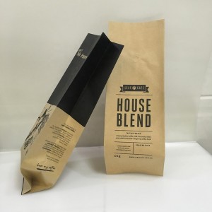 Egyedi nyomtatás Hőtömítés Nátronpapír Kávébab Csomagoló papírzacskók szeleppel