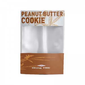 Testreszabott álló zacskó az átlátszó ablakt cipzár tetején található, élelmiszer-minőségű sütik számára