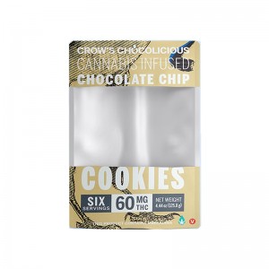 Testreszabott álló zacskó az átlátszó ablakt cipzár tetején található, élelmiszer-minőségű sütik számára