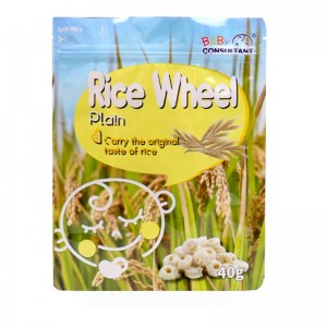 Újrazárható élelmiszer- vagy snack-zsák rizstasak csomagolása, cipzárral a tetején