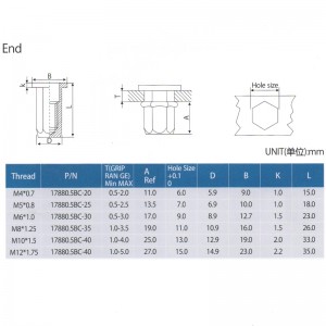 Lapos fejű, teljes hexag test bezárása