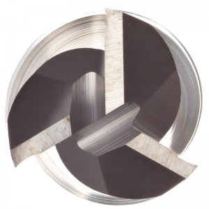 Keményfém négyzet alakú orrvédő maró, hüvelyk, bevonat nélküli (fényes), durva és durván vágott, 30 fokos spirál, 3 hornyok, 3 \