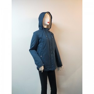 Hölgyek bevonatú kabátja motorháztetővel RLWPC0001