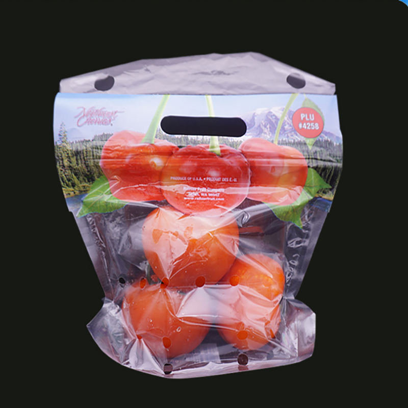 Öko-barát pirnált műanyag növényi édes paradicsom ziplock csomagolótáska szellőzőnyílásokkal