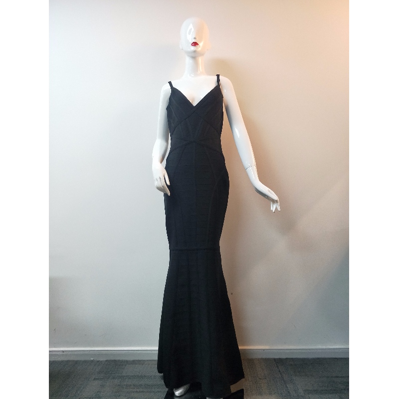 Hölgyek feketéjű hosszúkás ruha JLWD0042