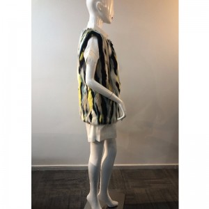 Hölgyek színezett függőleges szalaggal szőrme RILWF0011