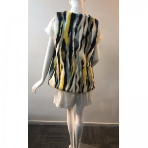 Hölgyek színezett függőleges szalaggal szőrme RILWF0011