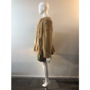 Hölgyek barnás színtelen bundája RLWF0015