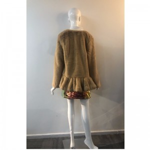 Hölgyek barnás színtelen bundája RLWF0015