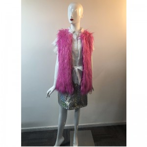 Hölgyek MAGENTA SHAGGY GILET RLWF0023