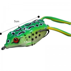 Szilikon mennydörgés béka szimulált Lei béka közúti csali hamis csali dupla horog fekete csali fekete hal szakosodott halászeszközök