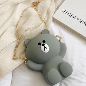 Szilikon rajzfilm táska lány táska aranyos szilikon mobiltelefon táska medve személyiség lánc egyetlen váll ferde táska táska