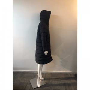 Hölgyek fekete hosszúkás kabátja RLWPC0056