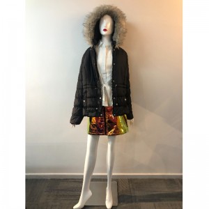 Hölgyek fekete kapucnis kabátja RLWPC0060