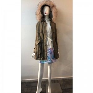 Hölgyek Khaki kapucnis kabátja RLWPC0074