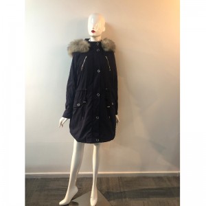 Hölgyek fekete kapucnis kabátja RLWPC0076