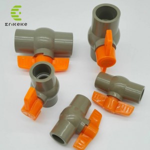 Magas nyomású pillangó fogantyú PVC gömbcsap