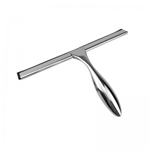 Professzionális tisztítóeszközök rozsdamentes acélból készült üvegpaprikával a fürdőszoba ablakainak zuhanyozásához