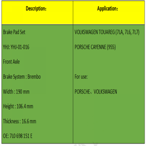 Fékbetétek (OE: 7L0698151E)