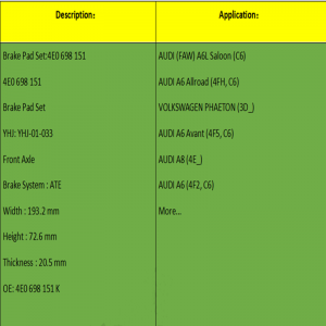 Fékbetétek (OE: 4E0698151K)