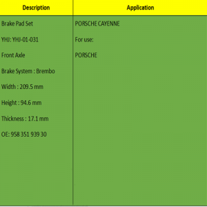 Fékbetétek (OE: 958 351 939 30)