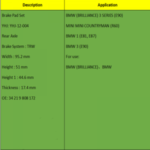 Fékbetétek (OE: 3421 9808172)
